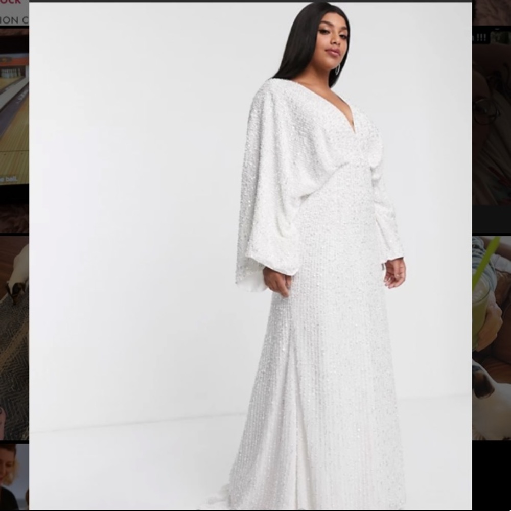 ISO: ASOS Curve sequin kimono sleeve wedding dress